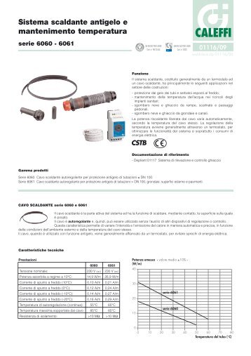 Sistema scaldante antigelo e mantenimento temperatura - Caleffi