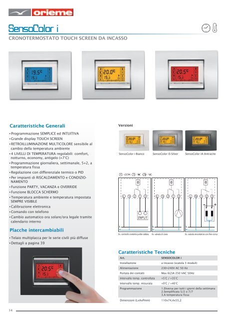 CRONOTERMOSTATI E TERMOSTATI DA PARETE E DA INCASSO ...