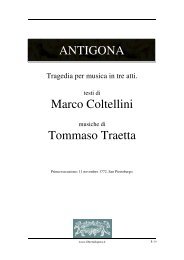 ANTIGONA Marco Coltellini Tommaso Traetta - Libretti d'opera italiani