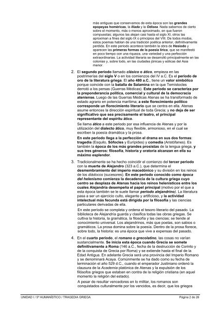 UNIDAD I: TRAGEDIA GRIEGA: SÓFOCLES: ANTÍGONA