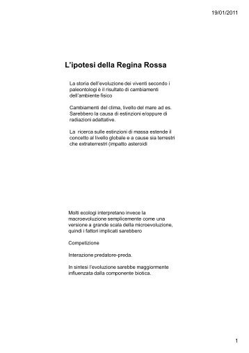 L'ipotesi della Regina Rossa - Università dell'Insubria