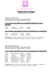 Calendario delle tesi di laurea Corso di laurea specialistica in ...