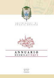 ANNUARIO - ArciDiocesi di Foggia-Bovino