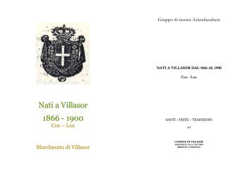 Nati a Villasor 1866-1900 "COS - LUS" - Comune di Villasor