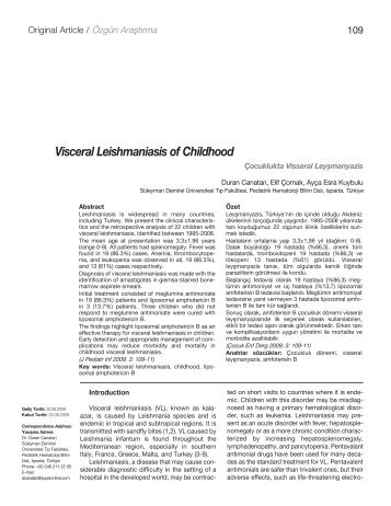 Visceral Leishmaniasis of Childhood