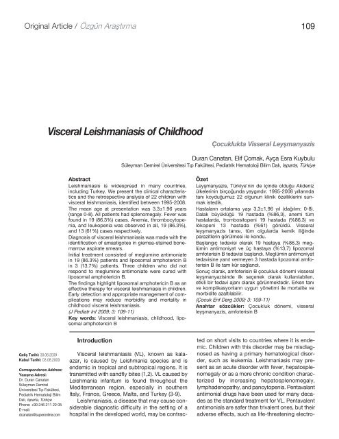 Visceral Leishmaniasis of Childhood