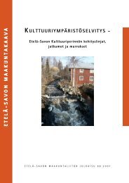 Kulttuuriympäristöselvitys - Etelä-Savo