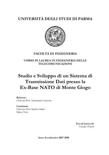 tesi di laurea sulla sinergia - monte del giogo