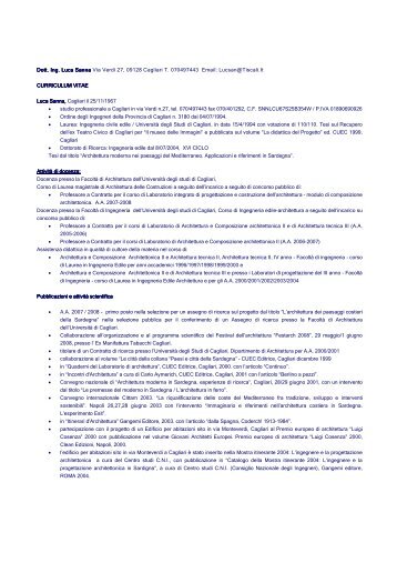 curriculum_sannal - I blog di Unica - Università degli studi di Cagliari.