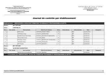 Listing de contrôle des candidats aux examens 2013 - Accueil ...