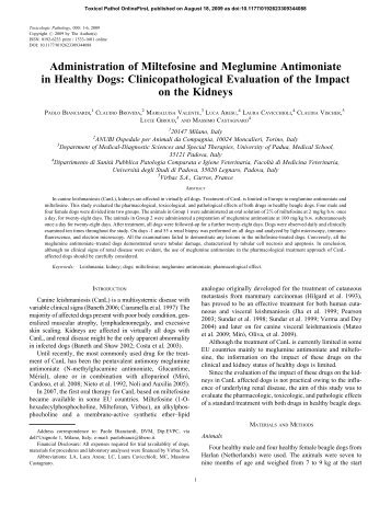 Administration of Miltefosine and Meglumine Antimoniate in Healthy ...