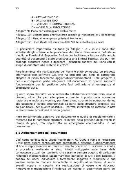 Piano Protezione Civile Livorno - Zerobyte Sistemi Srl