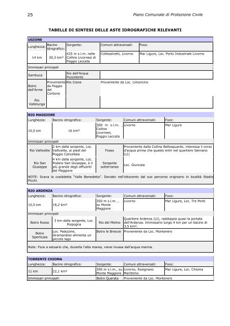 Piano Protezione Civile Livorno - Zerobyte Sistemi Srl