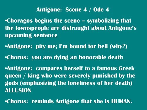 Antigone Scene 4 Ode 4 Murray Independent Schools