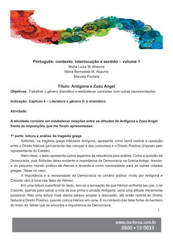 Português: contexto, interlocução e sentido – volume 1 Título ...