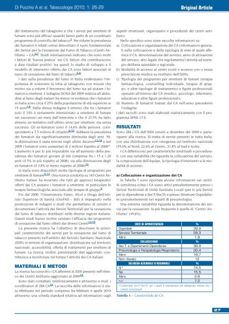 I Centri Antifumo in Italia - Società Italiana di Tabaccologia