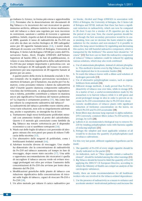 Scarica n. 1/2011 - Società Italiana di Tabaccologia