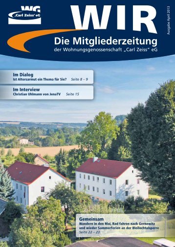 "WIR" [Ausgabe 1/2013] - Wohnungsgenossenschaft Carl Zeiss eG