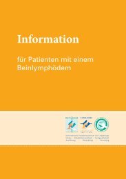 Verhaltensregeln für PatientInnen mit einem Beinlymphödem