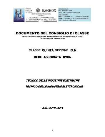 documento consiglio di classe 5 eln ipsia - IIS Silvio Ceccato