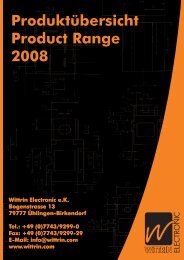 Produktübersicht Product Range 2008 - Wittrin Electronic