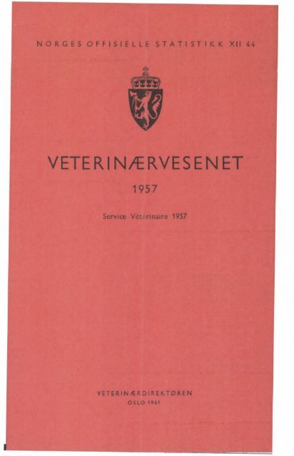 Veterinærvesenet 1957 - SSB