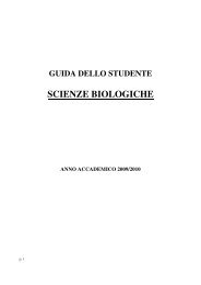 Guida dello Studente di Scienze Biologiche (pdf) - Università degli ...