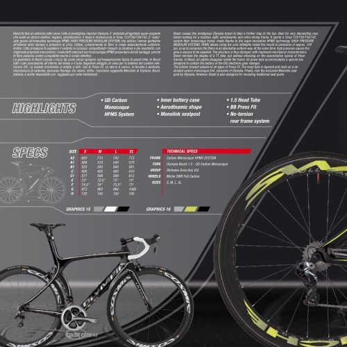 full technical specs - Olympia Cycles