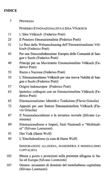 INDICE 11 L'Idea Volkisch (Federico Prati) 25 II Pensiero ...