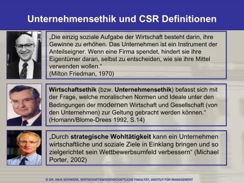 CSR und Corporate Governance - Wirtschaftswissenschaftliche ...