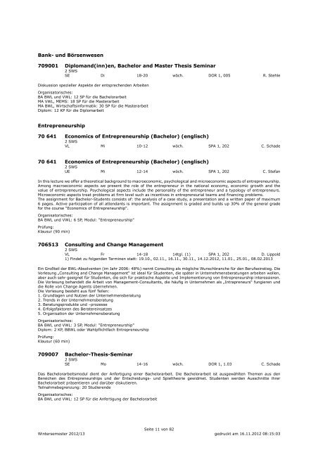 Kommentiertes Vorlesungsverzeichnis WS 2012/13