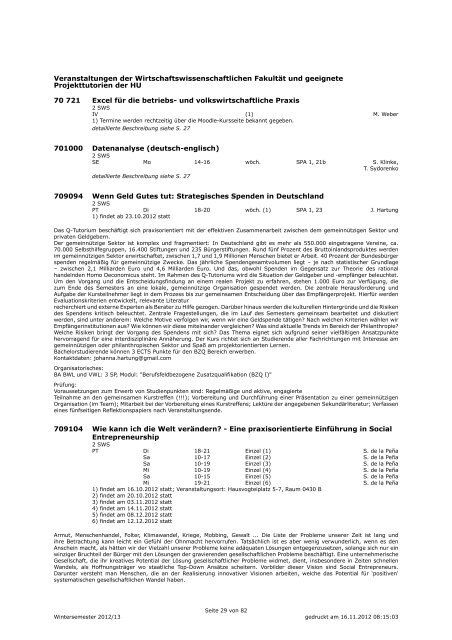 Kommentiertes Vorlesungsverzeichnis WS 2012/13