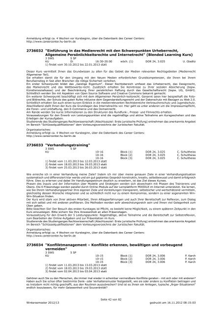 Kommentiertes Vorlesungsverzeichnis WS 2012/13