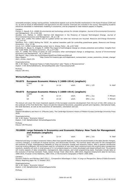 Kommentiertes Vorlesungsverzeichnis WS 2012/13