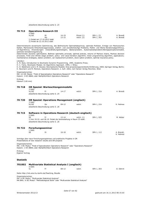 Kommentiertes Vorlesungsverzeichnis WS 2012/13