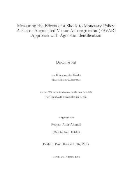 Measuring the Effects of a Shock to Monetary Policy - Humboldt ...