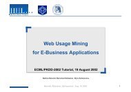 Web Usage Mining for E-Business Applications