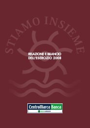 Bilancio sociale e di missione 2008 - CentroMarca Banca