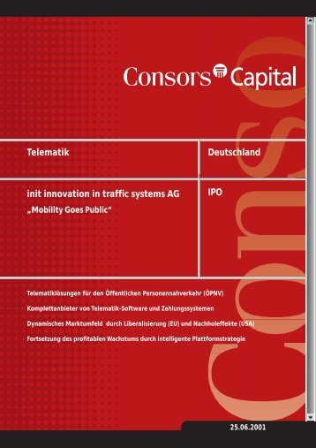 init innovation in traffic systems AG IPO Deutschland Telematik