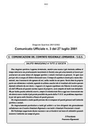 Comunicato Ufficiale n. 3 del 27 luglio 2001 1 ... - Informacalcio.it