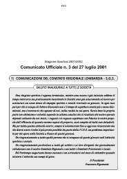 Comunicato Ufficiale n. 3 del 27 luglio 2001 1 ... - Informacalcio.it