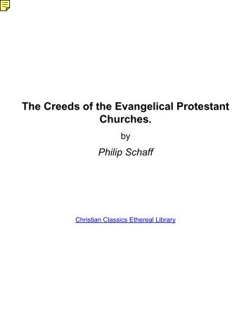 The Creeds of the Evangelical Protestant Churches. - EuroStudium