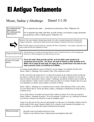 Mesac, Sadrac y Abednego Daniel 3:1-20 - Mission Arlington