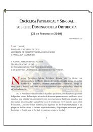 encíclica patriarcal y sinodal sobre el domingo de la ... - Ecclesia