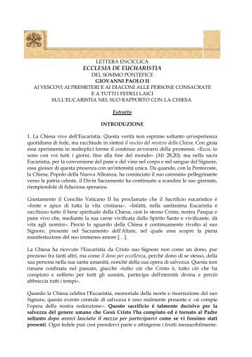 giovanni paolo ii ecclesia de eucharistia estratto.pdf