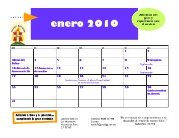 Calendario De Actividades 2010 - horeb7.com.mx