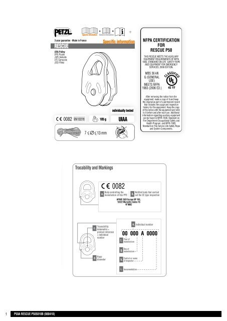 RESCUE UIAA 2. 1. 3. 4. 00 000 A 0000 - Petzl