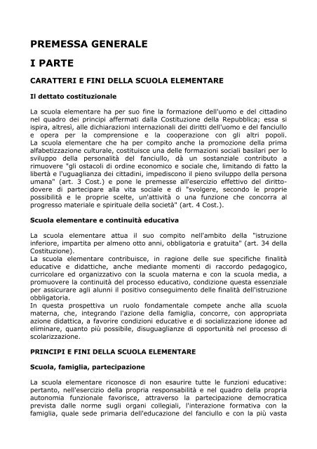 Programmi Ministeriali Scuola Primaria Sunny Day