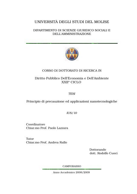 TESI Dottorato Ricerca.pdf - Università degli Studi del Molise