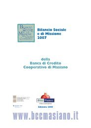 Bilancio Sociale e di Missione 2007 della Banca di ... - BCC Masiano